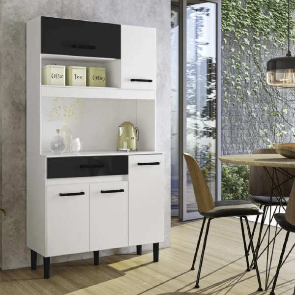KIT MOVELMAX CARINE 6PTS GRIGIO/NEGRO FERIA
