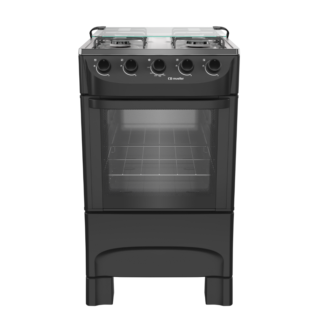COCINA MUELLER MODERATTO 4H NEGRO SIN CAL.