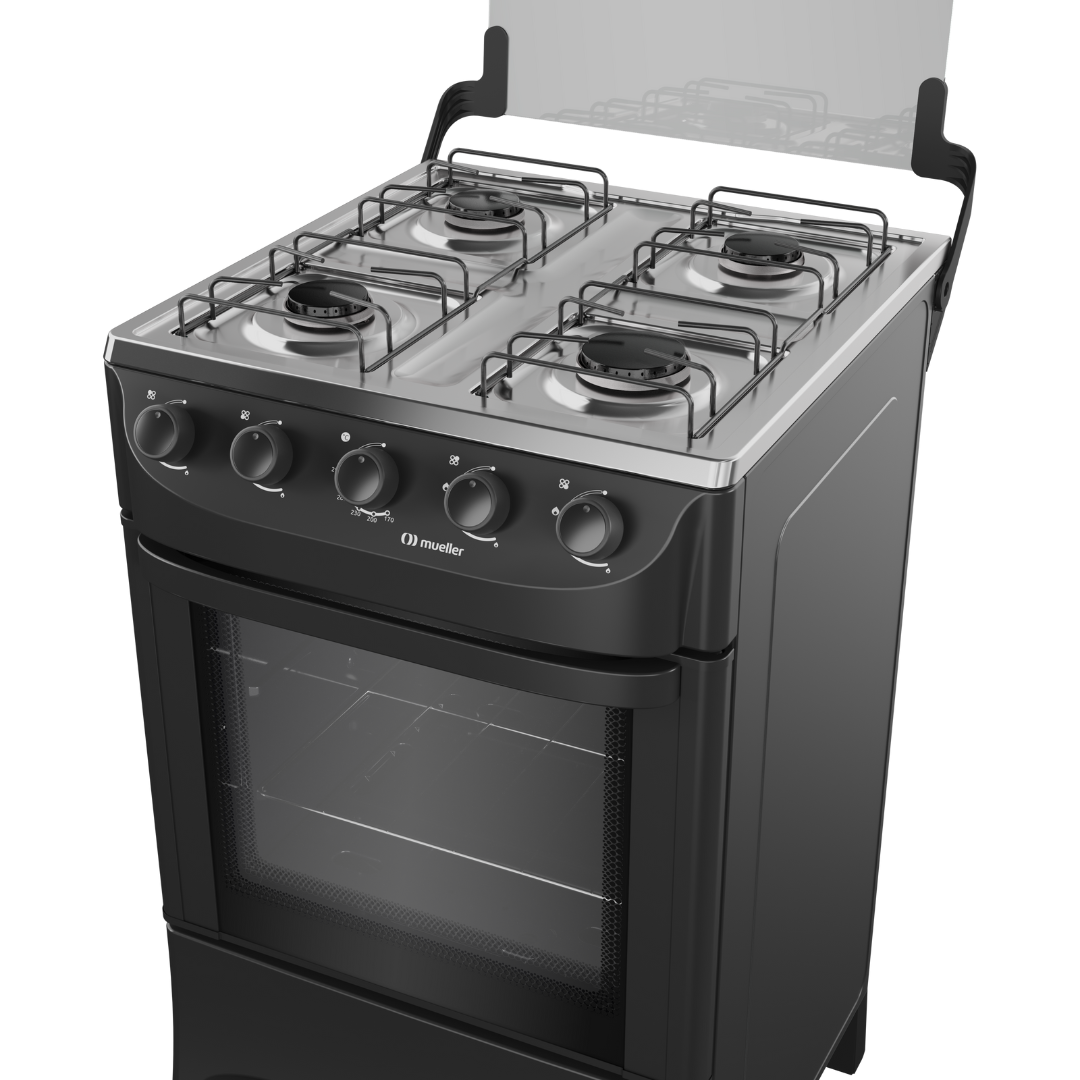 COCINA MUELLER MODERATTO 4H NEGRO SIN CAL.