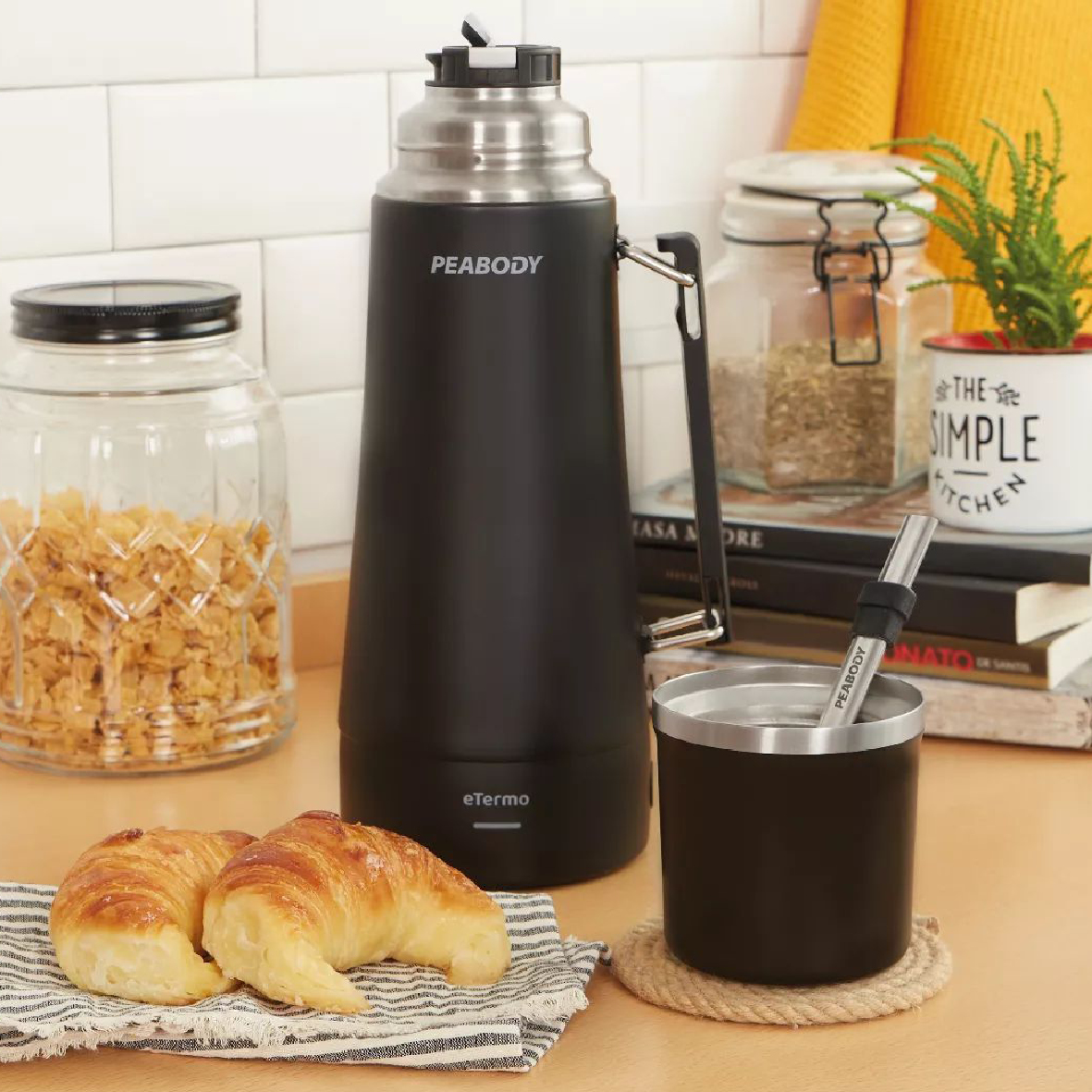TERMO PEABODY PE-ET1000N ELECTRICO NEGRO + REGALO YERBA MATE + VAUCHER