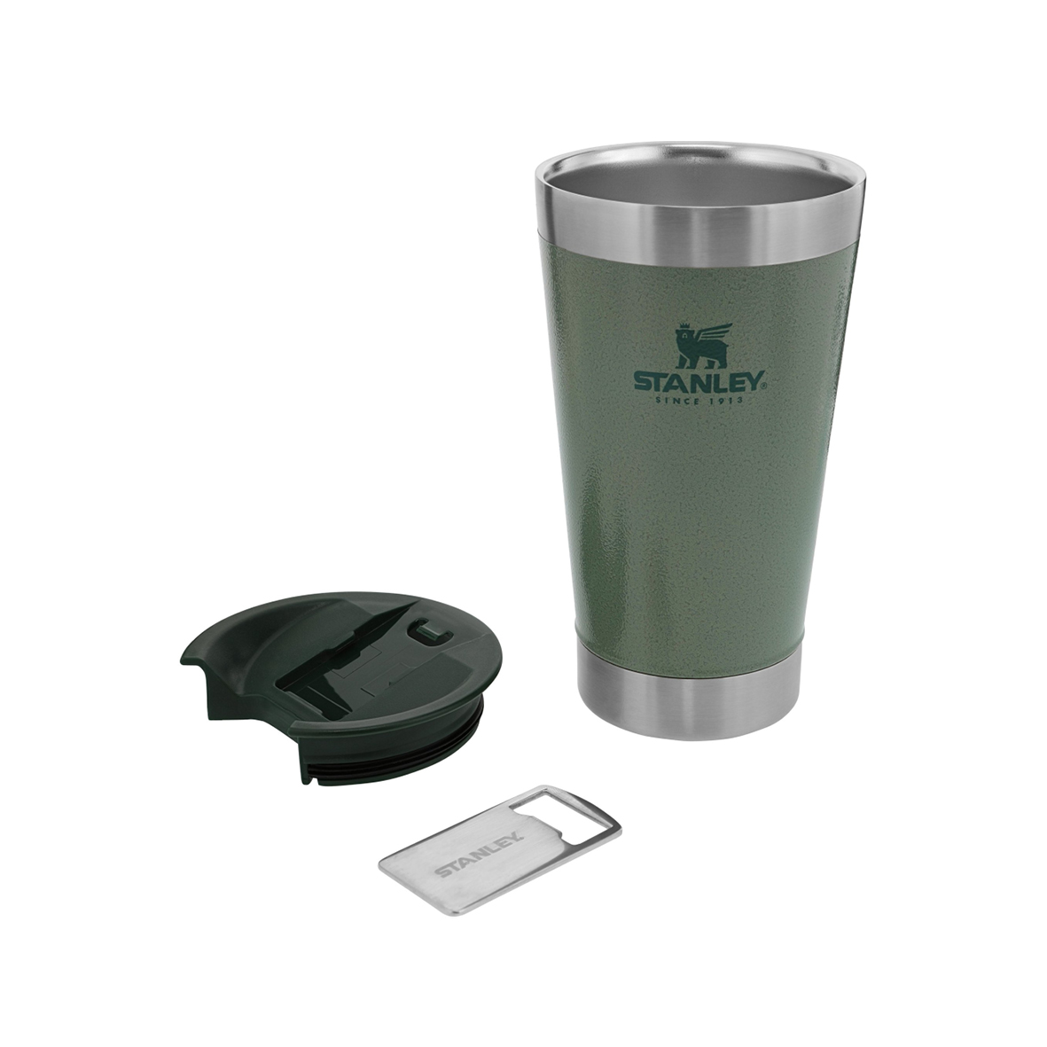 VASO CERVECERO STANLEY VERDE C/TAPA 7957