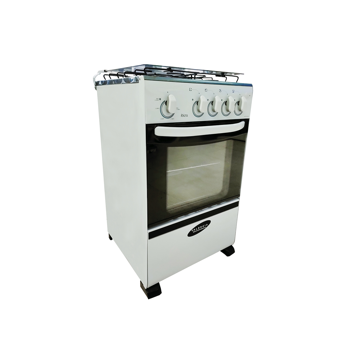 COCINA VALENCIA IBIZA 4H.BL/NEG C/ENC.M/AC INOX. VALENCIA