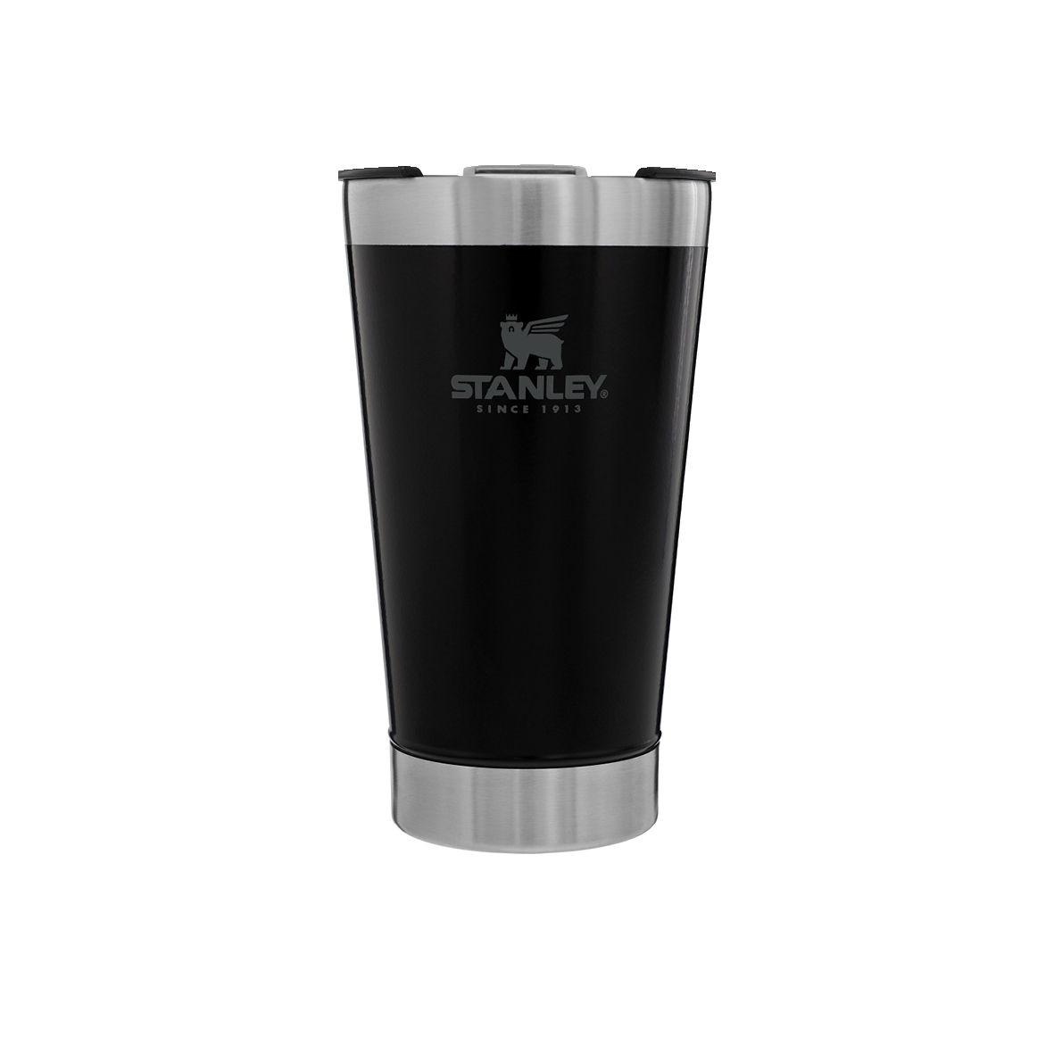 VASO CERVECERO STANLEY NEGRO CON TAPA/ABRIDOR 8936